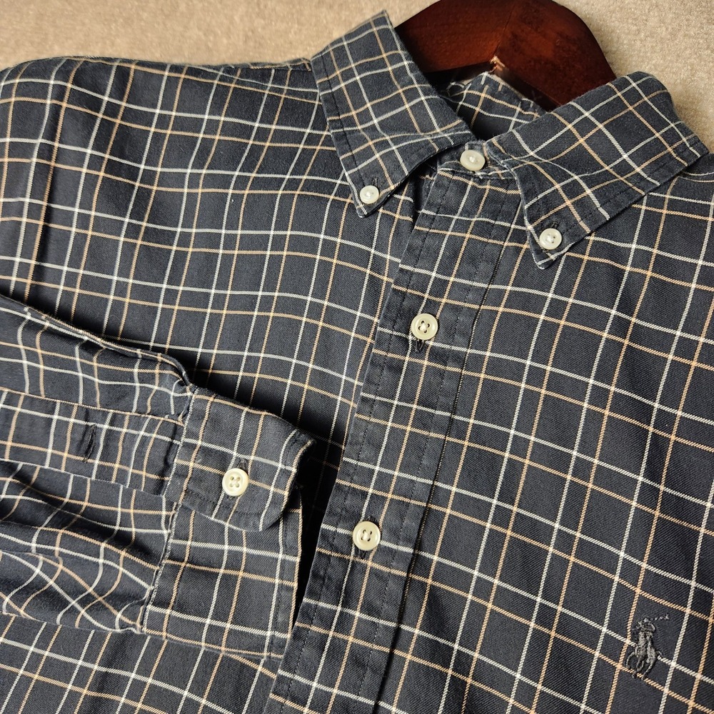 Ralph Lauren Blake Plaid Button Down Shirt Men's Large Long Sleeve Cotton